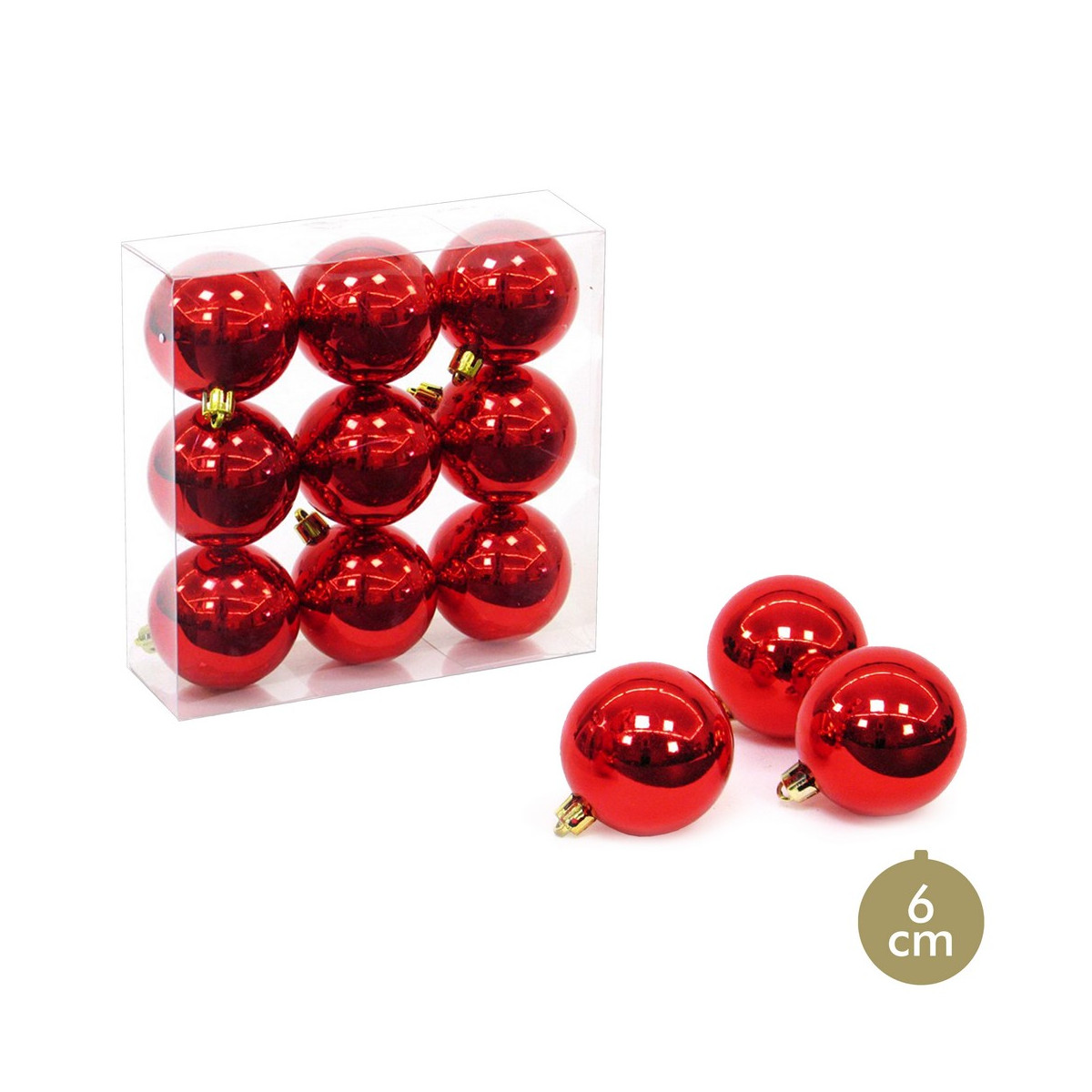 Bolas rojas con brillo para decoración navideña
