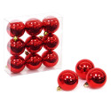 Bolas rojas con brillo para decoración navideña
