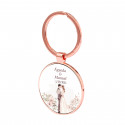 Llavero oro rosa personalizado con adhesivo para detalles de boda