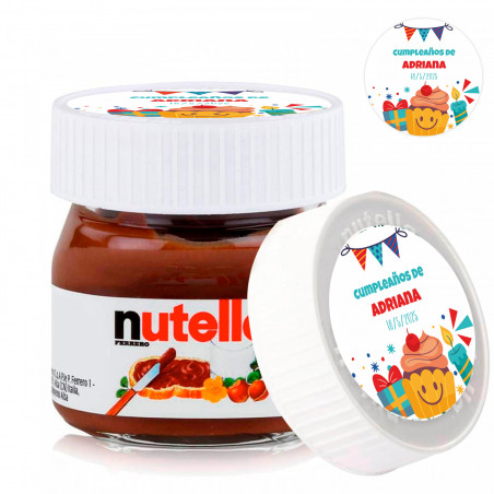 Nutella 25 gr en tarro de cristal con adhesivo personalizable para regalar
