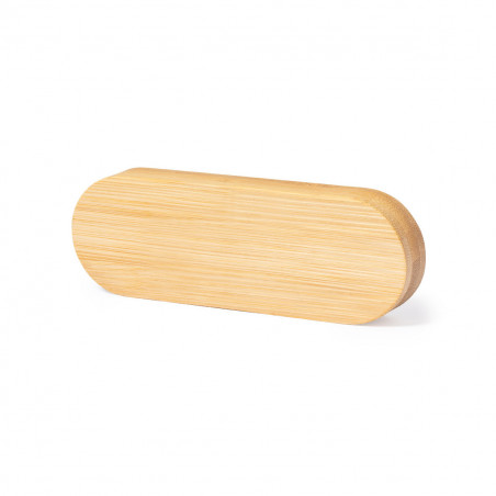 Abridor y sacacorchos de madera e imán en bolsa de tela azul con adhesivo personalizado de niño de comunión
