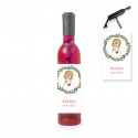 Sacacorchos magnético en forma de botella rosa con adhesivo de comunión de niña