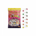 Pompero con tapón de corazón y chupachups en sobre con adhesivo personalizable para regalar