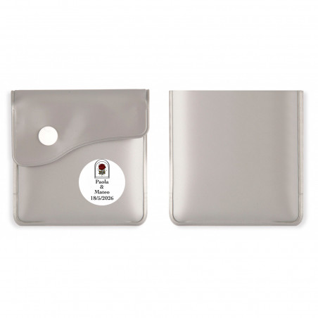 Cenicero portátil con adhesivo rosa vintage para detalles