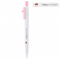 Bolígrafo personalizado para bautizo con cruz rosa y detalle de ángel niña en vinilo transparente