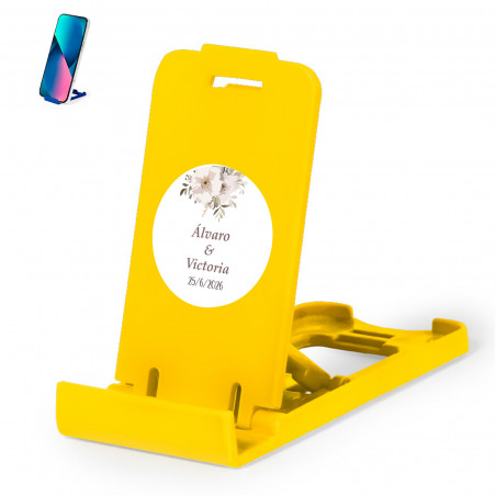 Soporte para móvil con adhesivo 5cm flores personalizable para detalles