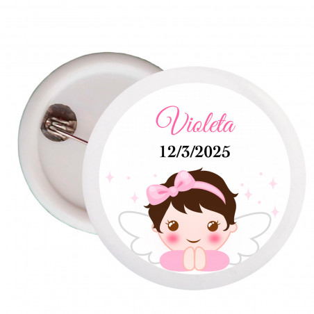 Chapa con adhesivo diseño ángel para detalles bautizo