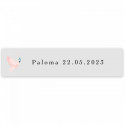 Abanico rosa de madera con adhesivo paloma rosa para detalles primera comunión