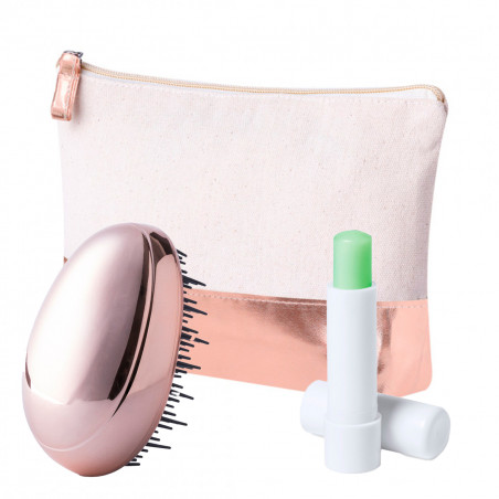 Neceser con peine antienredo y bálsamo hidratante de aloe vera para detalles