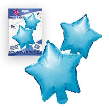 Set globos foil estrellas azules 2 unidades para decorar eventos