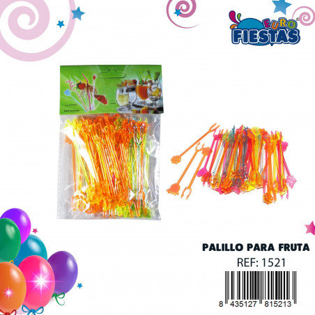 Palillos con formas de colores para decoración mesas