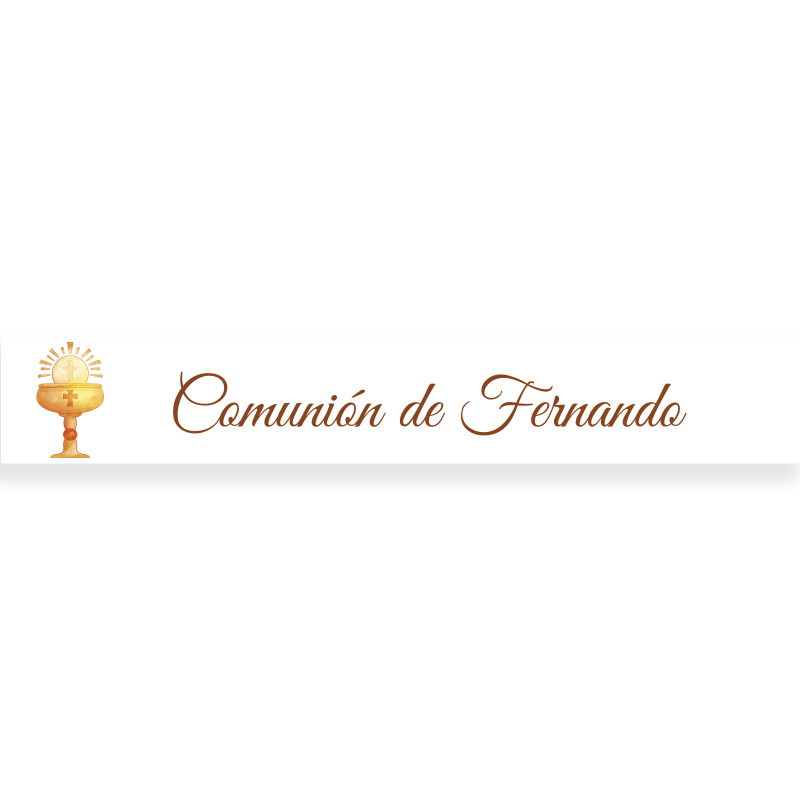 Adhesivo de comunión 5x1 personalizado cáliz para detalles