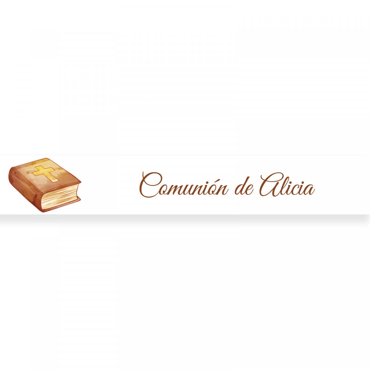 Adhesivo de comunión 5x1 personalizado Biblia para detalles
