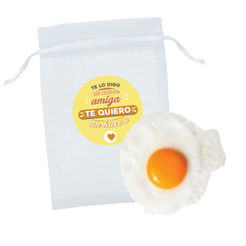 Huevo antiestrés con bolsa para detalle de amiga