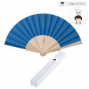 Detalles Bautizos Personalizados Abanico Azul de Madera