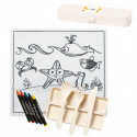 Mantel para colorear y cubiertos reutilizables personalizados para niños