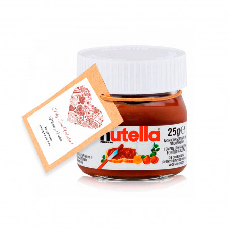 Nutella 25 gr. con etiqueta personalizable para detalles románticos
