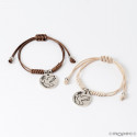 Pulsera de comunión paloma de la paz en bolsa verde agua con adhesivo personalizable