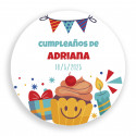 Frisbee de plastico rojo personalizado para cumpleaños