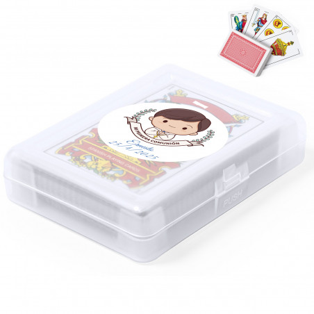 Detalles Invitados Comunión Niño Baraja Española Personalizada