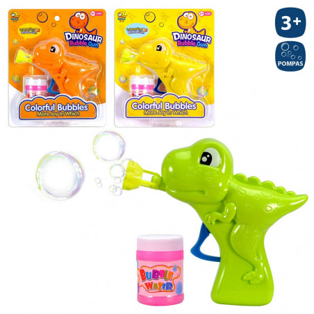 Pistola pompas por fricción dinosaurio para detalles niños