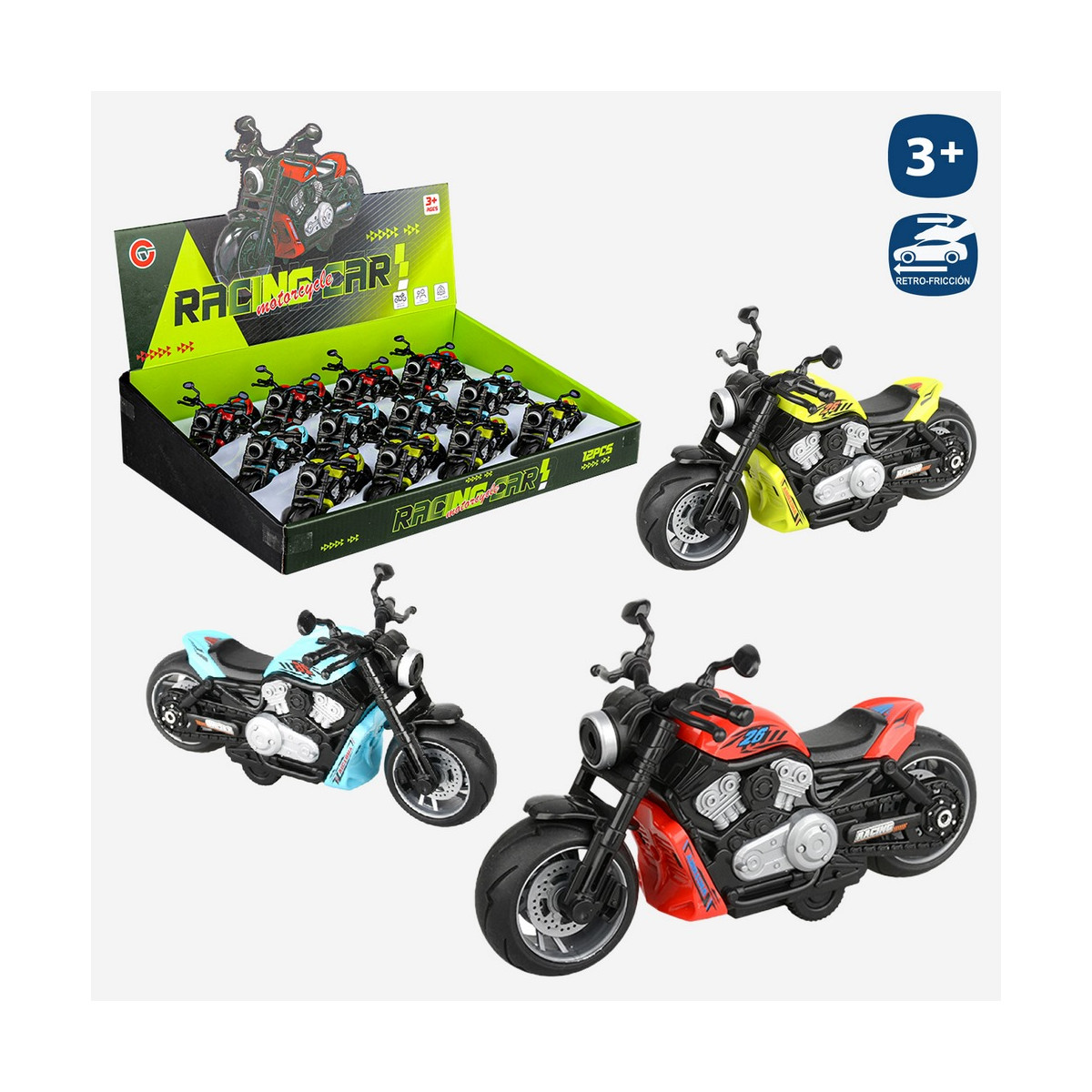 Moto de juguete retrofricción para detalles