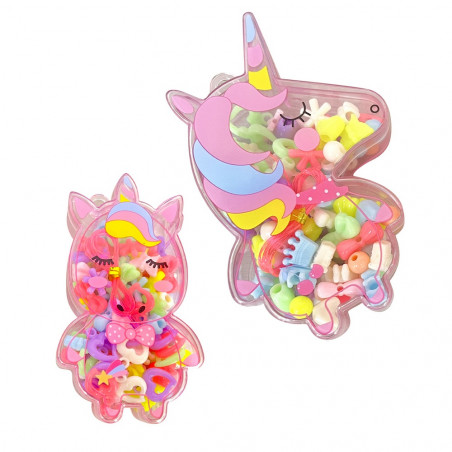 Cuentas para collares y pulseras en caja de unicornio para detalles