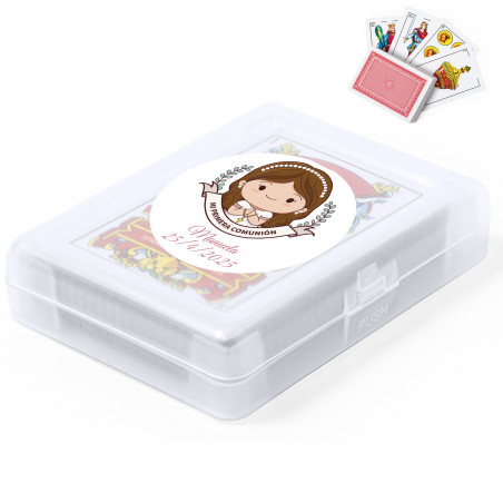 Detalles Comunión Niña Baraja Española Personalizada