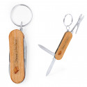 Navaja multiusos personalizada para primera comunión con mango de madera grabado