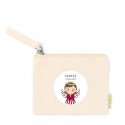 Monedero de algodón con adhesivo 5 cm diseño ángel para detalles bautizo niña