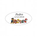 Pompero patrulla canina con piruleta personalizada para regalar