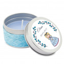 Vela aromática en lata personalizada para primera comunión recuerdo dulce y decorativo