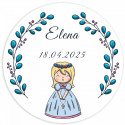 Vela aromática en tarro de cristal con tapa personalizada para detalles primera comunión