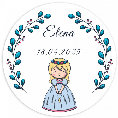 Vela aromática en tarro de cristal con tapa personalizada para detalles primera comunión