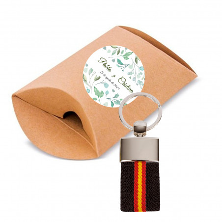 Llavero elegante en estuche kraft personalizable para detalles