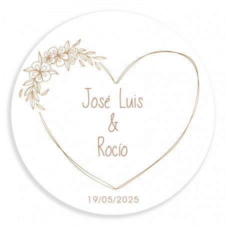 Baraja cartas eco kraft con adhesivo minimalista para detalles bodas
