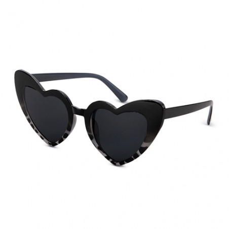 Gafas de sol diseño corazones negro para eventos