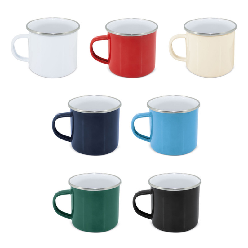 Taza de metal estilo mug de colores variados para regalar
