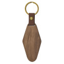Llavero de madera en forma de rombo
