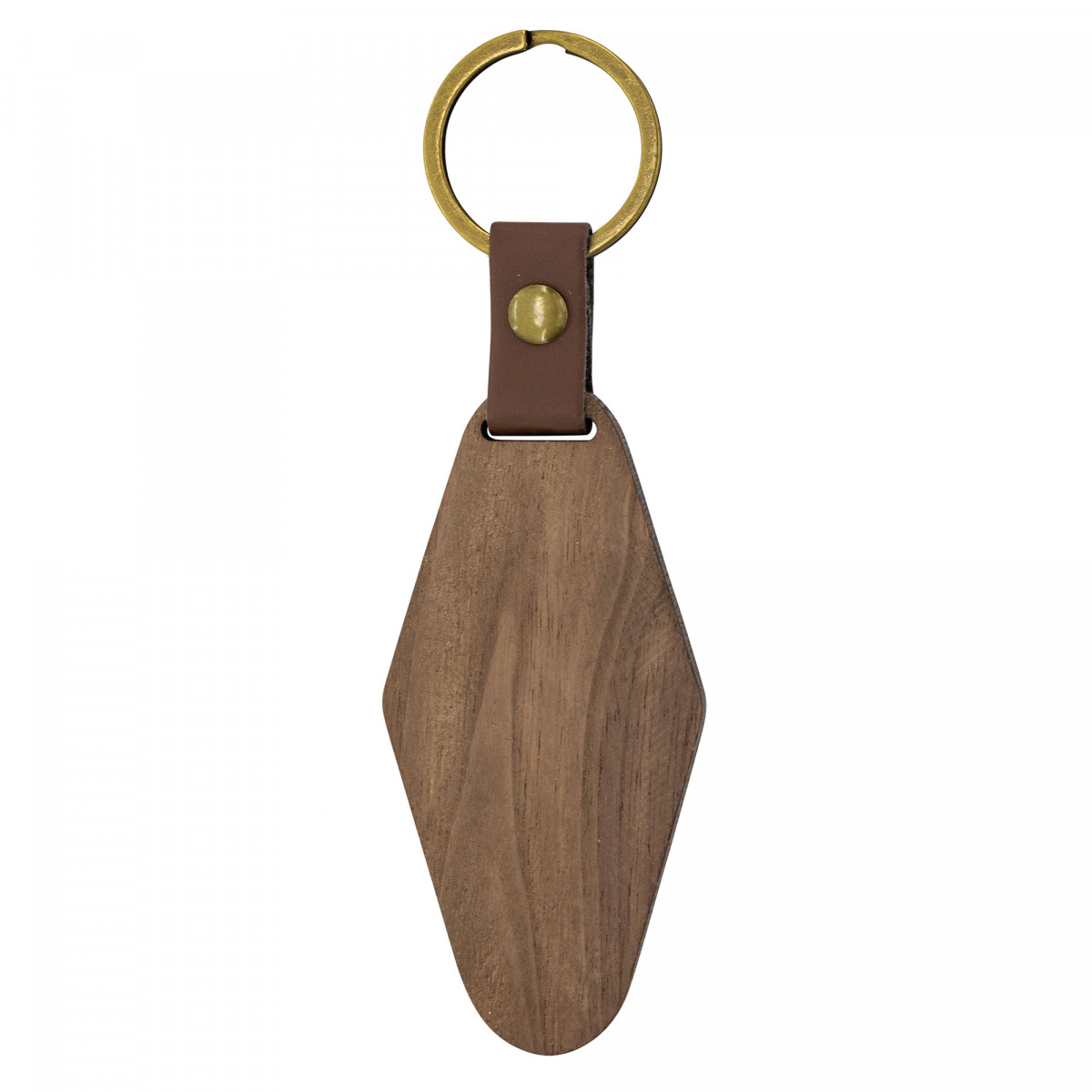 Llavero de madera en forma de rombo
