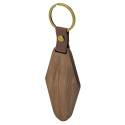 Llavero de madera en forma de rombo