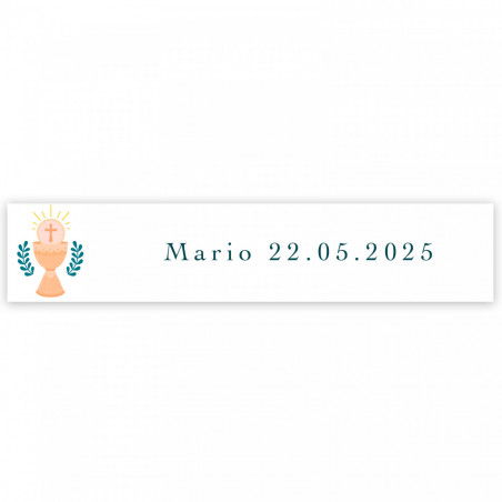 Bolígrafo Pierre Cardin semi gel azul marino con adhesivo primera comunión para detalles niño