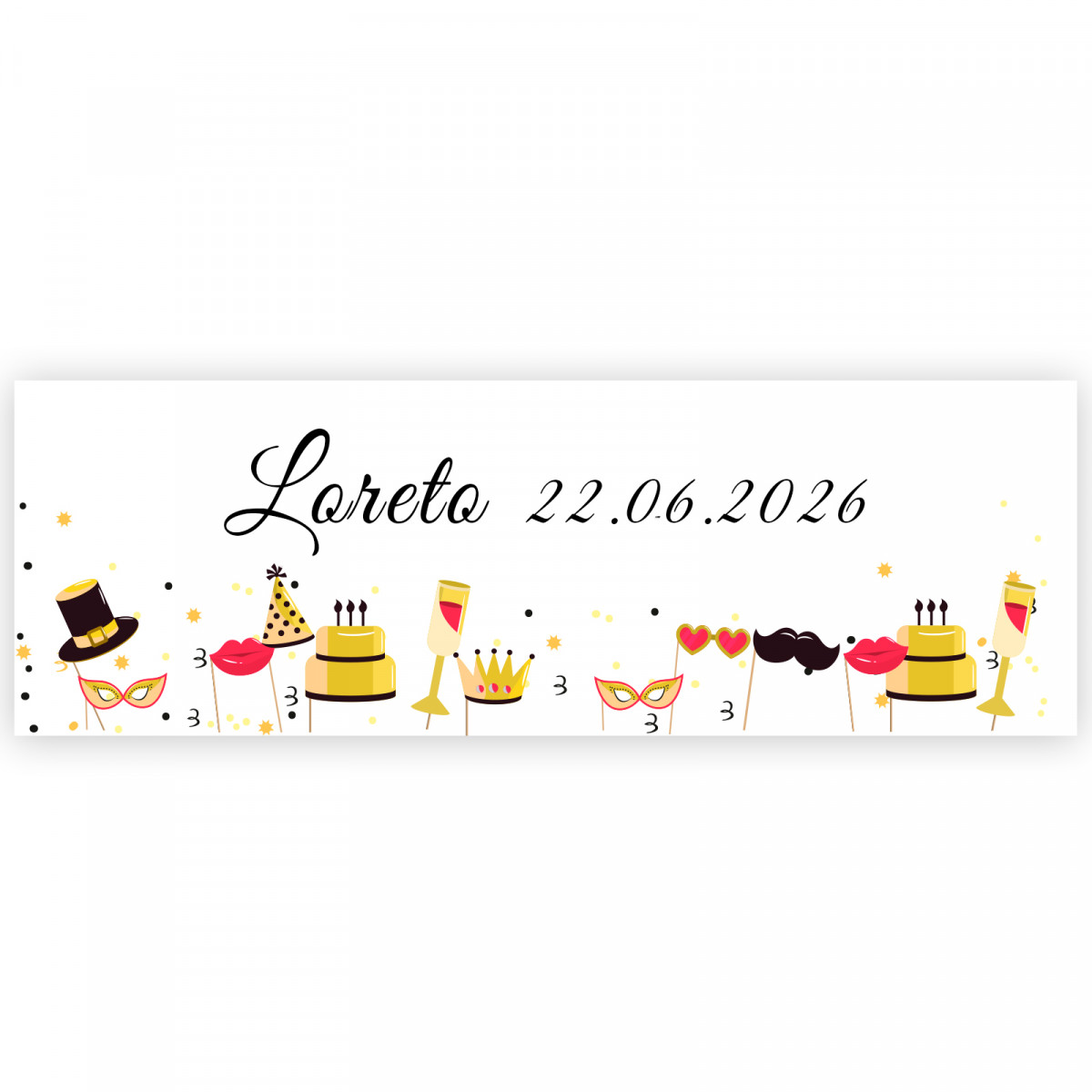 Adhesivo 6x2cm cumpleaños feliz para decorar