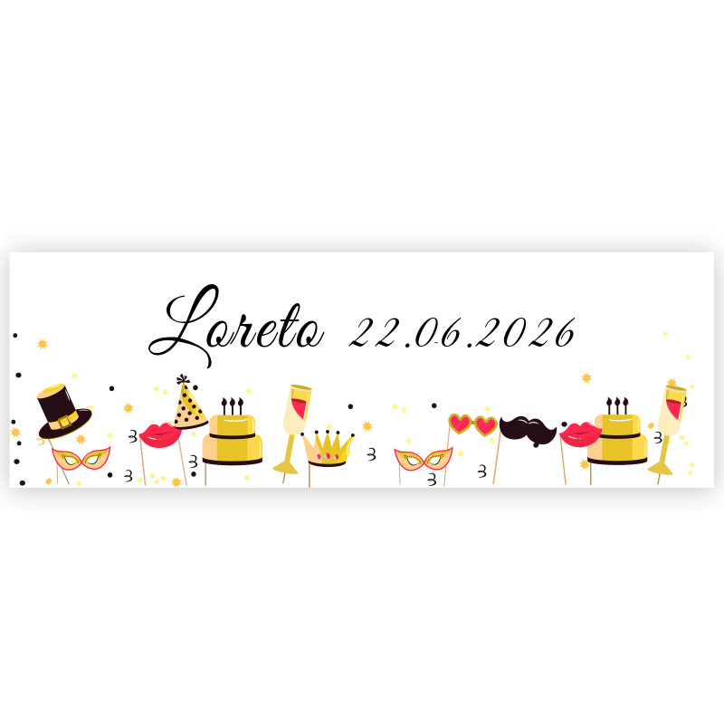 Adhesivo 6x2cm cumpleaños feliz para decorar