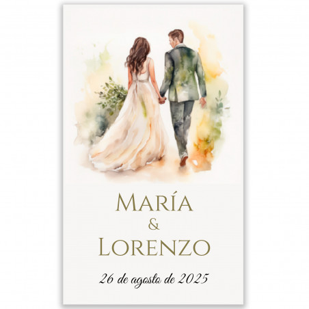Regla marcapáginas con funda para bodas