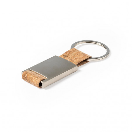 Llavero de corcho y metal con adhesivo personalizado de bautizo