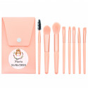 Brochas de maquillaje en estuche rosa con adhesivo primera comunión niña para regalar
