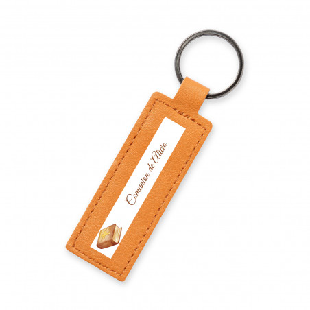 Llavero de cuero con adhesivo personalizado de comunión