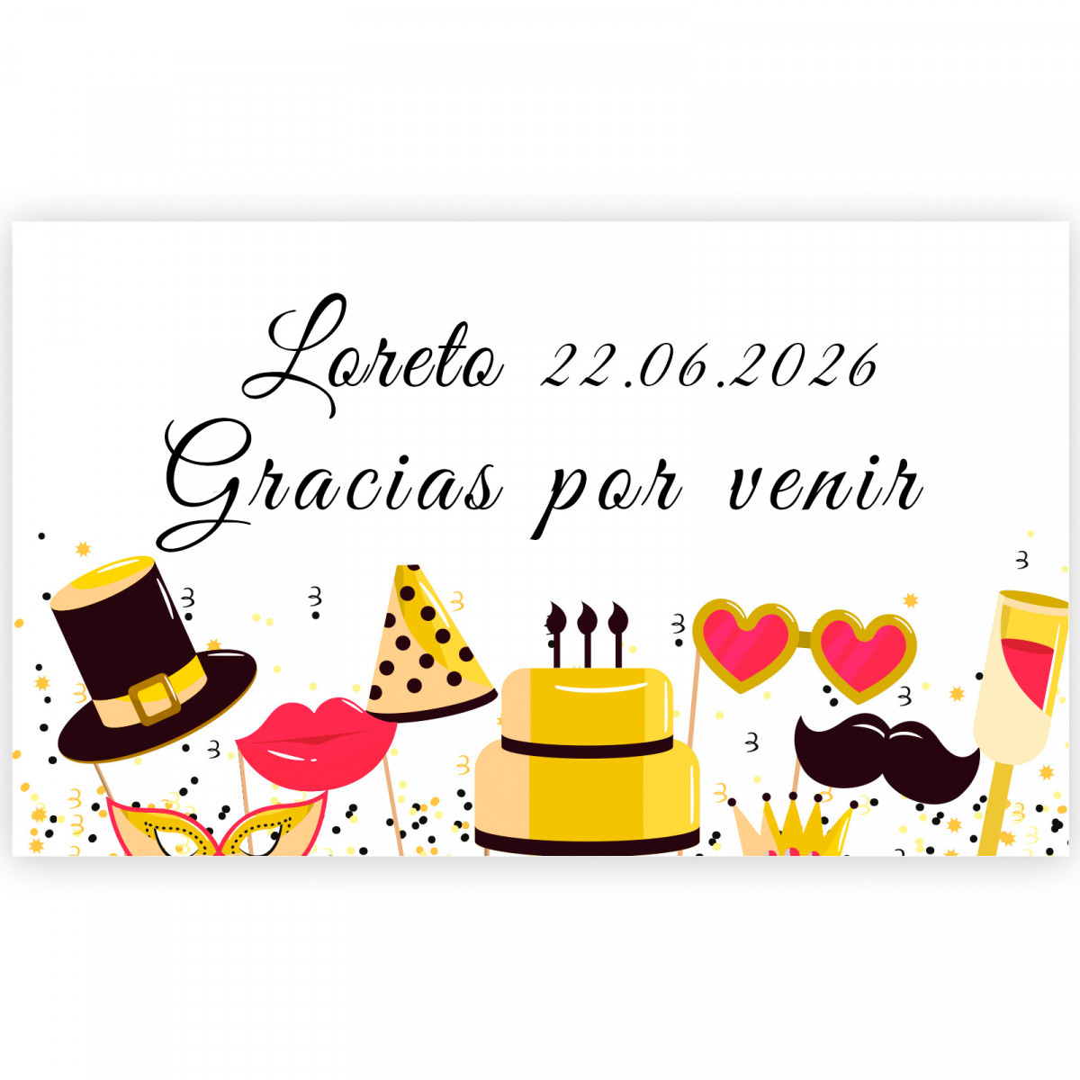 Adhesivo 5x3cm cumpleaños feliz para decorar