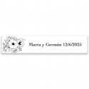 Adhesivo personalizado 5x1 fondo blanco floral para eventos